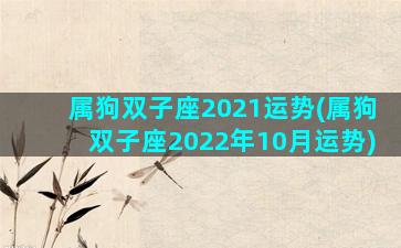 属狗双子座2021运势(属狗双子座2022年10月运势)