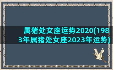 属猪处女座运势2020(1983年属猪处女座2023年运势)