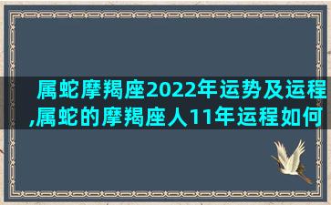 属蛇摩羯座2022年运势及运程,属蛇的摩羯座人11年运程如何