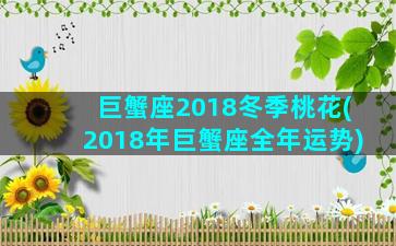 巨蟹座2018冬季桃花(2018年巨蟹座全年运势)