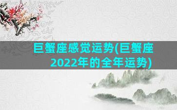 巨蟹座感觉运势(巨蟹座2022年的全年运势)