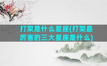 打架是什么星座(打架最厉害的三大星座是什么)