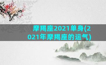 摩羯座2021单身(2021年摩羯座的运气)