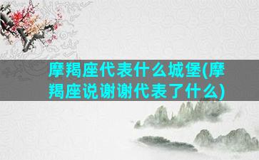 摩羯座代表什么城堡(摩羯座说谢谢代表了什么)