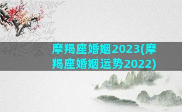 摩羯座婚姻2023(摩羯座婚姻运势2022)