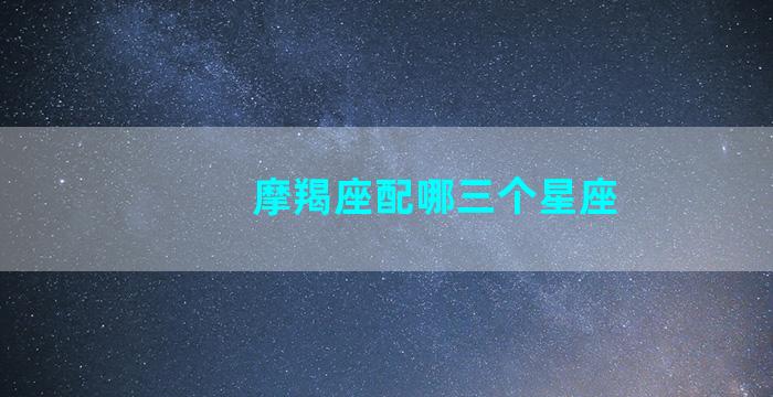 摩羯座配哪三个星座