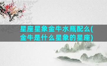 星座星象金牛水瓶配么(金牛是什么星象的星座)