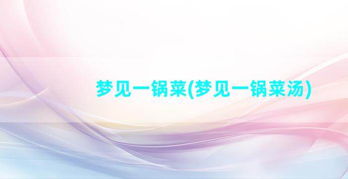 梦见一锅菜(梦见一锅菜汤)