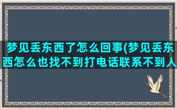 梦见丢东西了怎么回事(梦见丢东西怎么也找不到打电话联系不到人)