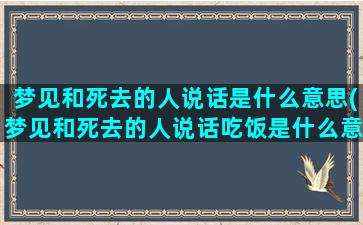 梦见和死去的人说话是什么意思(梦见和死去的人说话吃饭是什么意思)