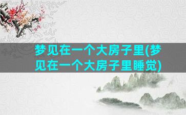 梦见在一个大房子里(梦见在一个大房子里睡觉)