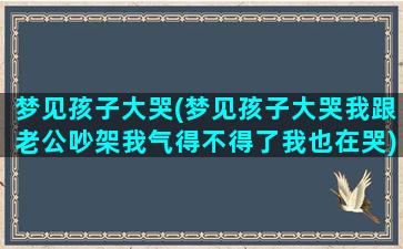 梦见孩子大哭(梦见孩子大哭我跟老公吵架我气得不得了我也在哭)