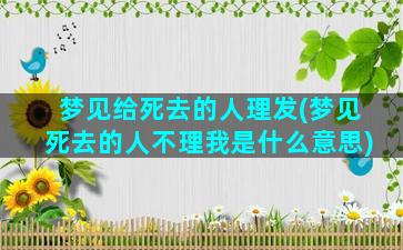 梦见给死去的人理发(梦见死去的人不理我是什么意思)