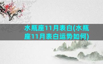 水瓶座11月表白(水瓶座11月表白运势如何)