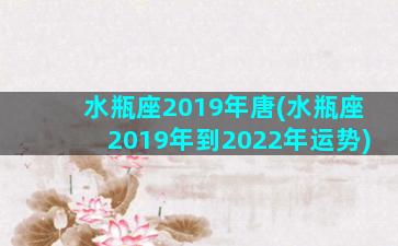 水瓶座2019年唐(水瓶座2019年到2022年运势)