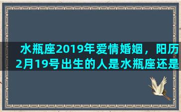 水瓶座2019年爱情婚姻，阳历2月19号出生的人是水瓶座还是双鱼座