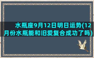 水瓶座9月12日明日运势(12月份水瓶能和旧爱复合成功了吗)