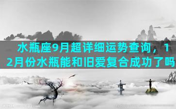 水瓶座9月超详细运势查询，12月份水瓶能和旧爱复合成功了吗