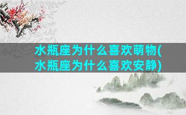 水瓶座为什么喜欢萌物(水瓶座为什么喜欢安静)