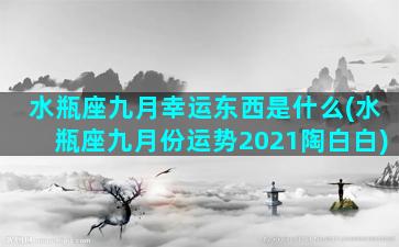 水瓶座九月幸运东西是什么(水瓶座九月份运势2021陶白白)