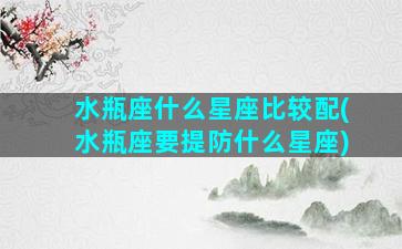 水瓶座什么星座比较配(水瓶座要提防什么星座)