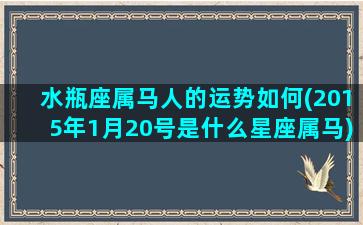 水瓶座属马人的运势如何(2015年1月20号是什么星座属马)