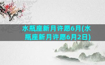 水瓶座新月许愿6月(水瓶座新月许愿6月2日)