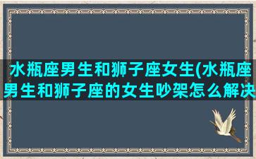 水瓶座男生和狮子座女生(水瓶座男生和狮子座的女生吵架怎么解决)