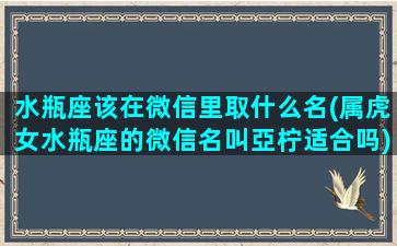 水瓶座该在微信里取什么名(属虎女水瓶座的微信名叫亞柠适合吗)