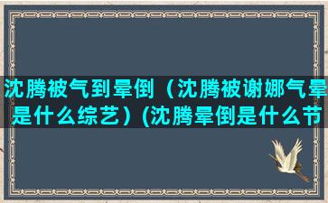 沈腾被气到晕倒（沈腾被谢娜气晕是什么综艺）(沈腾晕倒是什么节目)