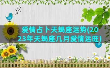 爱情占卜天蝎座运势(2023年天蝎座几月爱情运旺)