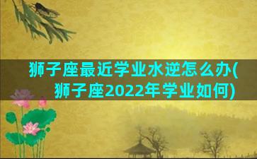 狮子座最近学业水逆怎么办(狮子座2022年学业如何)