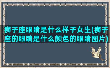 狮子座眼睛是什么样子女生(狮子座的眼睛是什么颜色的眼睛图片)