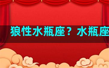 狼性水瓶座？水瓶座浪子