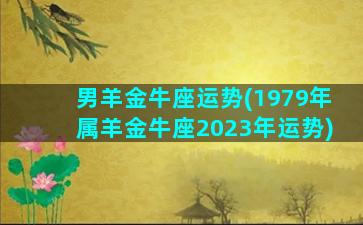 男羊金牛座运势(1979年属羊金牛座2023年运势)