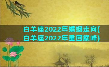 白羊座2022年婚姻走向(白羊座2022年重回巅峰)