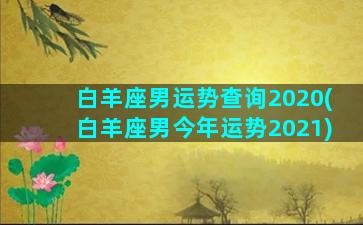 白羊座男运势查询2020(白羊座男今年运势2021)