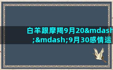 白羊跟摩羯9月20——9月30感情运势