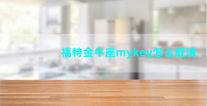 福特金牛座mykey怎么取消