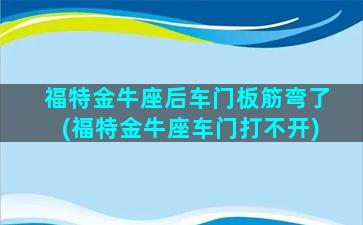 福特金牛座后车门板筋弯了(福特金牛座车门打不开)