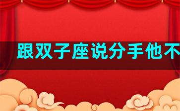 跟双子座说分手他不回应