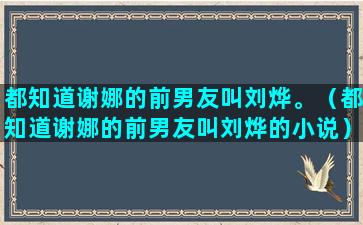 都知道谢娜的前男友叫刘烨。（都知道谢娜的前男友叫刘烨的小说）