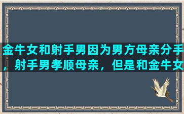 金牛女和射手男因为男方母亲分手，射手男孝顺母亲，但是和金牛女感情挺好，还能复合吗