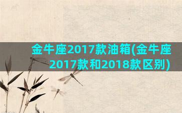 金牛座2017款油箱(金牛座2017款和2018款区别)