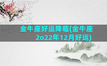 金牛座好运降临(金牛座2o22年12月好运)