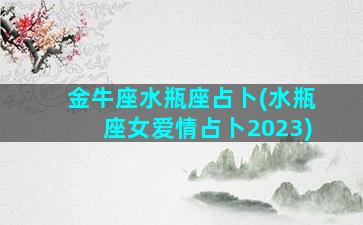 金牛座水瓶座占卜(水瓶座女爱情占卜2023)