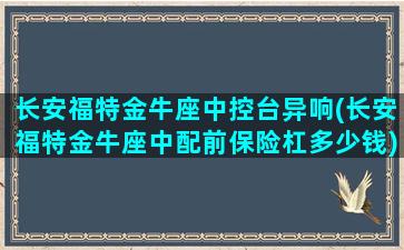 长安福特金牛座中控台异响(长安福特金牛座中配前保险杠多少钱)